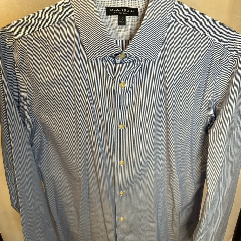 Banana Republic Blue Pinstripe Men's Shirt - Picture 1 of 5